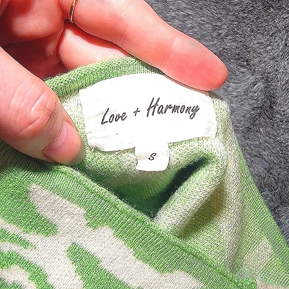 Love + Harmony Small Halter Mini Dress Green White Knit Retro - Picture 4 of 6